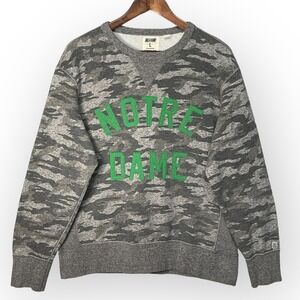 Tailgate Notre Dame Fighting Irish Grey Camo Crewneck Sweatshirt Womens Large